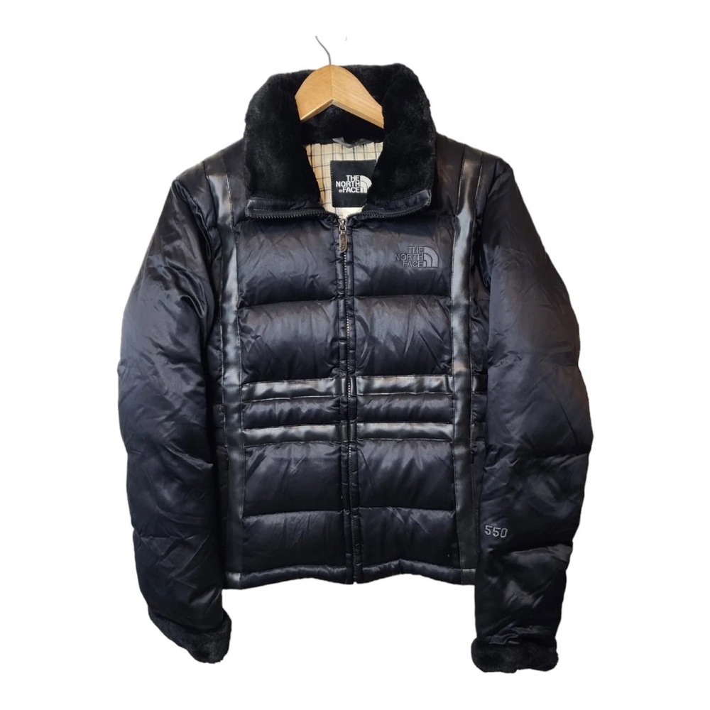 North Face 550 Down Puffer Jacket Women's Size Medium Black Vintage Y2K